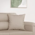 Coussins décoratifs lot de 2 Crème 40x40 cm Tissu microfibre – Image 3