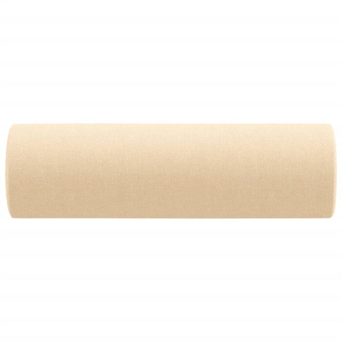 Coussins décoratifs 2 pcs Crème Ø15x50 cm Tissu – Image 2