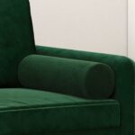 Coussins décoratifs 2 pcs Vert foncé Ø15x50 cm Velours – Image 3