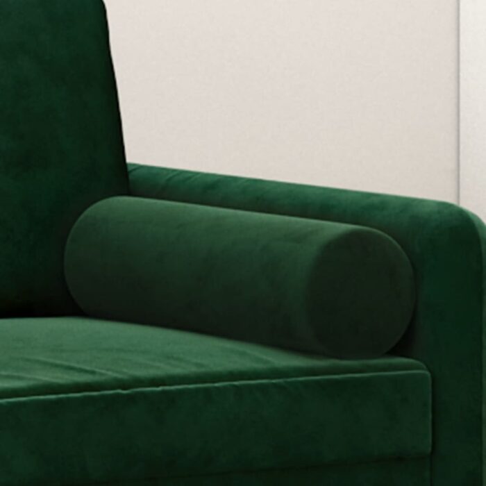 Coussins décoratifs 2 pcs Vert foncé Ø15x50 cm Velours – Image 3