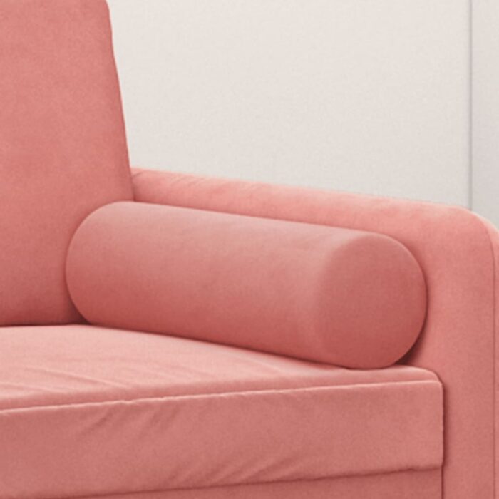 Coussins décoratifs 2 pcs Rose Ø15x50 cm Velours – Image 3