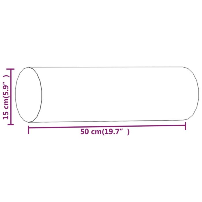 Coussins décoratifs 2 pcs Rose Ø15x50 cm Velours – Image 5