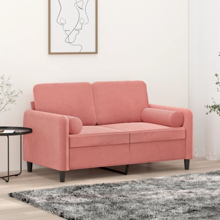 VXL8720287188155_m_en_hd_1.jpg Coussins décoratifs 2 pcs Rose Ø15x50 cm Velours – Image 1