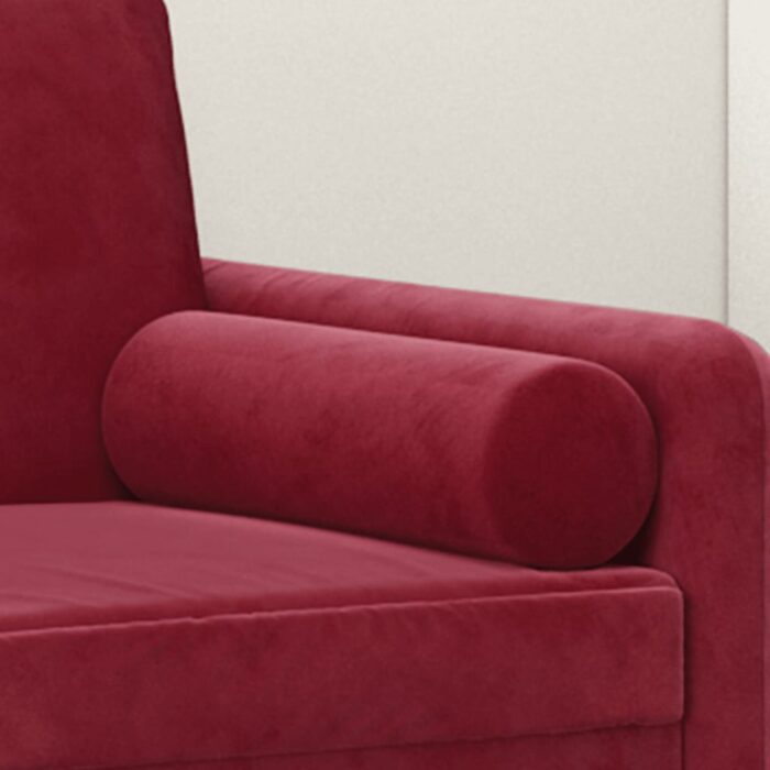 Coussins décoratifs lot de 2 Rouge bordeaux Ø15x50 cm Velours – Image 3