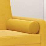 Coussins décoratifs 2 pcs Jaune Ø15x50 cm Velours – Image 3