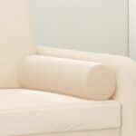 Coussins décoratifs 2 pcs Crème Ø15x50 cm Velours – Image 3