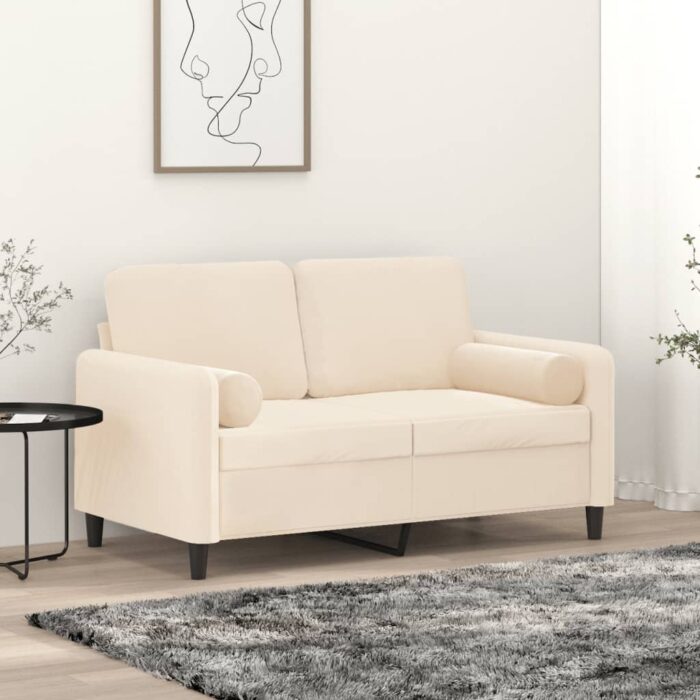 VXL8720287188209_m_en_hd_1.jpg Coussins décoratifs 2 pcs Crème Ø15x50 cm Velours – Image 1