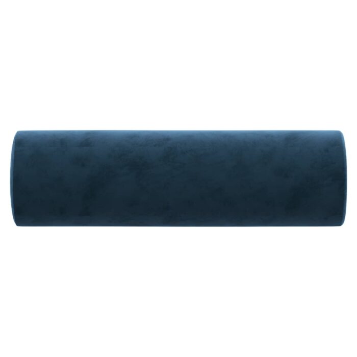 Coussins décoratifs lot de 2 Bleu Ø15x50 cm Velours – Image 2