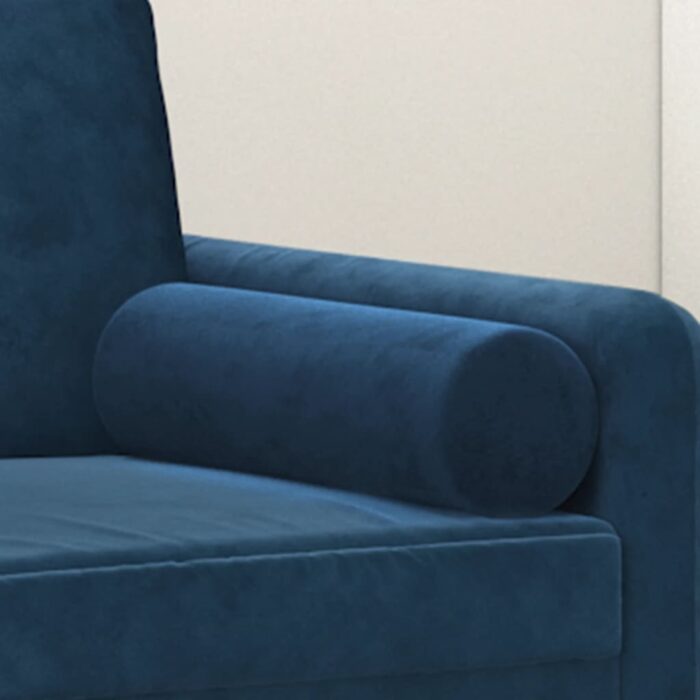 Coussins décoratifs lot de 2 Bleu Ø15x50 cm Velours – Image 3