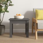 Table basse Gris 35x35x30 cm Bois massif de pin – Image 3