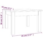 Table basse Gris 45x45x30 cm Bois massif de pin – Image 5