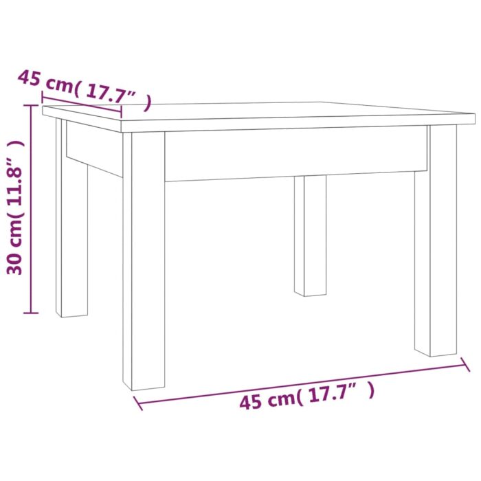 Table basse Gris 45x45x30 cm Bois massif de pin – Image 5