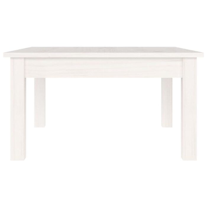 Table basse Blanc 55x55x30 cm Bois massif de pin – Image 2