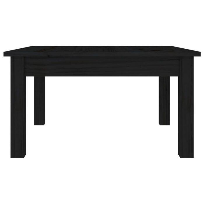 Table basse Noir 55x55x30 cm Bois massif de pin – Image 2