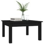 Table basse Noir 55x55x30 cm Bois massif de pin – Image 4