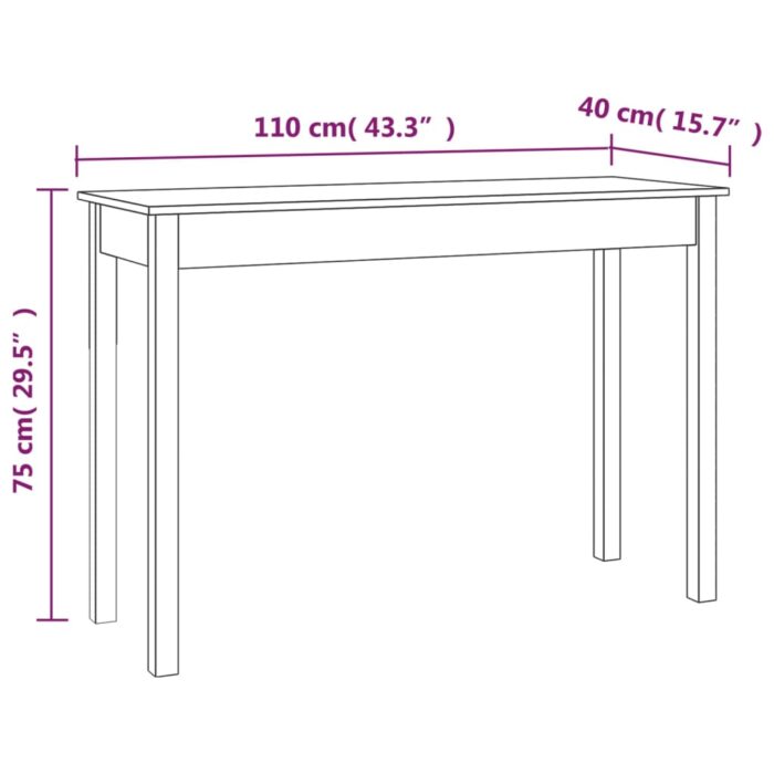 Table console 110x40x75 cm Bois massif de pin – Image 6