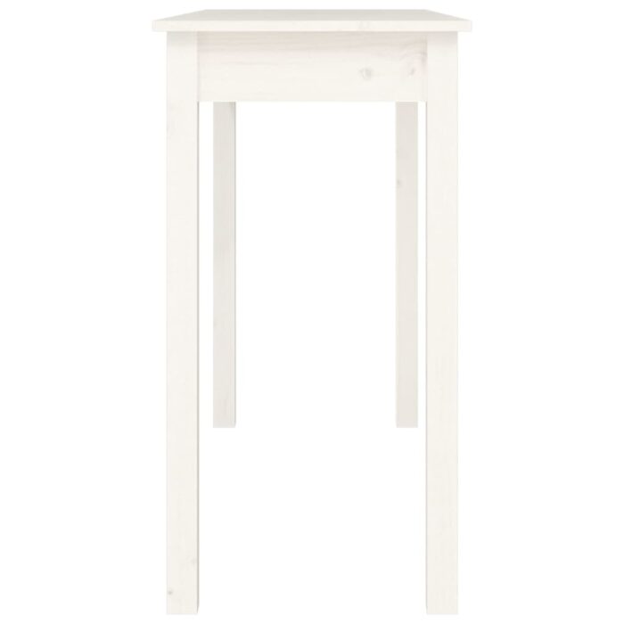 Table console Blanc 110x40x75 cm Bois massif de pin – Image 4