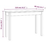 Table console Blanc 110x40x75 cm Bois massif de pin – Image 6