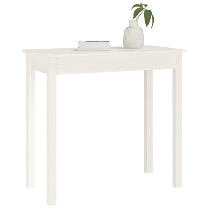 Table console Blanc 80x40x75 cm Bois massif de pin – Image 2