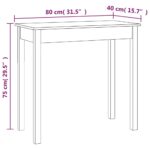 Table console Blanc 80x40x75 cm Bois massif de pin – Image 6