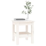 Table basse Blanc 35x35x40 cm Bois massif de pin – Image 3