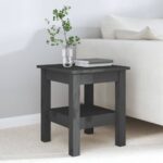 Table basse Gris 35x35x40 cm Bois massif de pin – Image 2