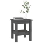 Table basse Gris 35x35x40 cm Bois massif de pin – Image 3