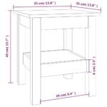 Table basse Gris 35x35x40 cm Bois massif de pin – Image 5