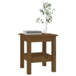 Table basse Marron miel 35x35x40 cm Bois massif de pin – Image 3