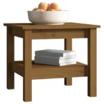Table basse Marron miel 45x45x40 cm Bois massif de pin – Image 3