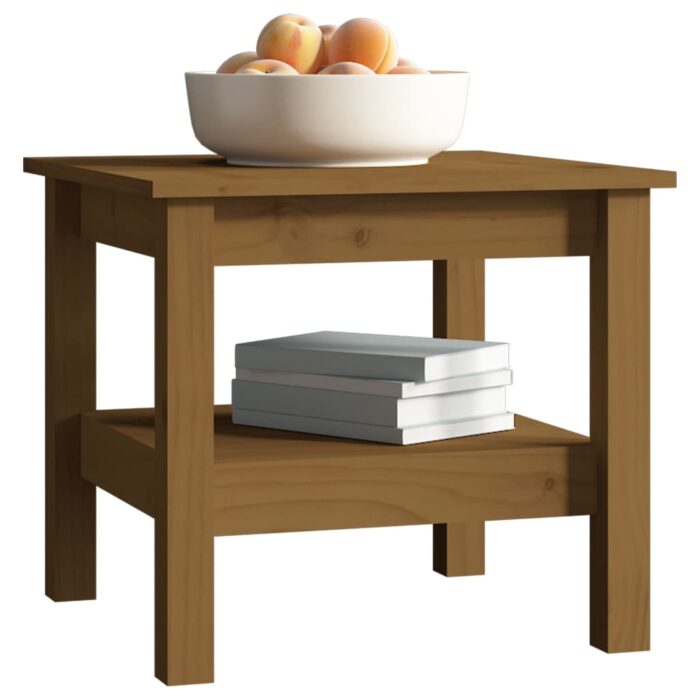 Table basse Marron miel 45x45x40 cm Bois massif de pin – Image 3