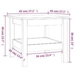 Table basse Marron miel 45x45x40 cm Bois massif de pin – Image 5