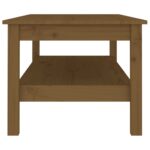 Table basse Marron miel 110x50x40 cm Bois massif de pin – Image 2