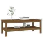 Table basse Marron miel 110x50x40 cm Bois massif de pin – Image 4