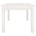Table basse Blanc 80x50x40 cm Bois massif de pin – Image 2