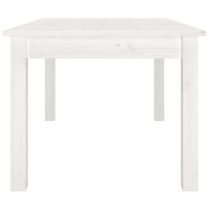 Table basse Blanc 80x50x40 cm Bois massif de pin – Image 2
