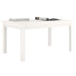 Table basse Blanc 80x50x40 cm Bois massif de pin – Image 4