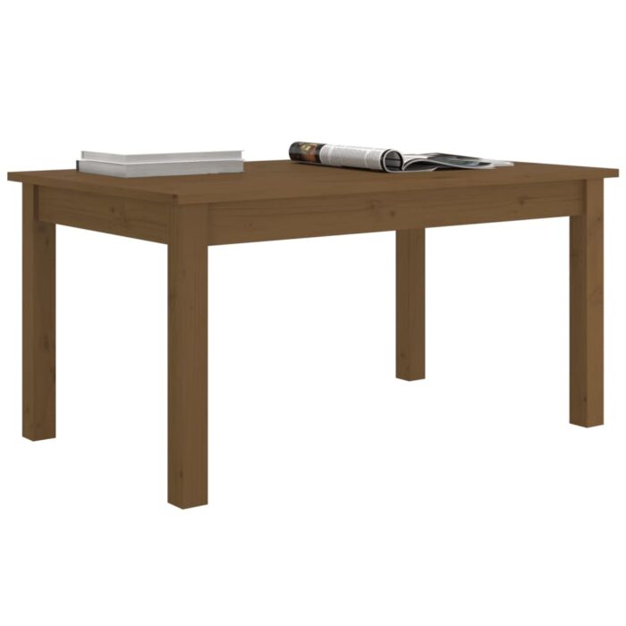 Table basse Marron miel 80x50x40 cm Bois massif de pin – Image 4