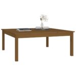 Table basse Marron miel 100x100x40 cm Bois massif de pin – Image 3