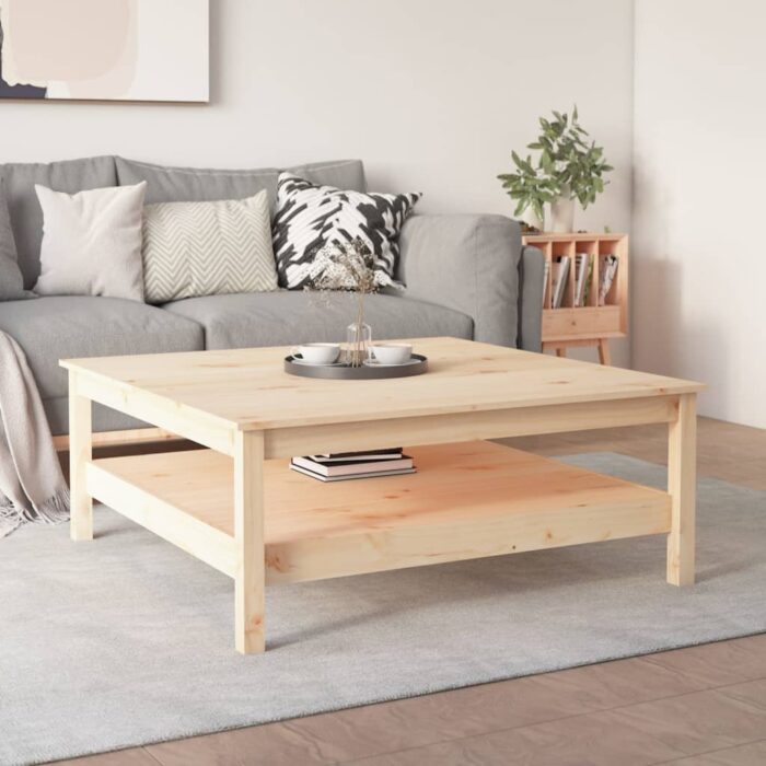 Table basse 100x100x40 cm Bois massif de pin – Image 2