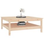 Table basse 100x100x40 cm Bois massif de pin – Image 3