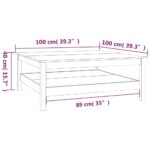 Table basse 100x100x40 cm Bois massif de pin – Image 5