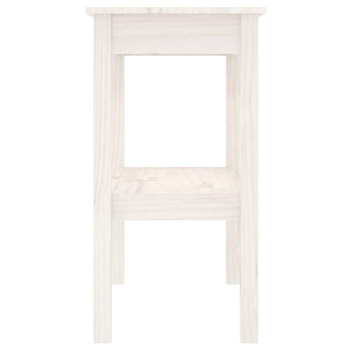 Table console Blanc 80x40x75 cm Bois de pin solide – Image 2
