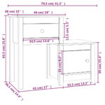 Table de chevet 79,5x38x65,5 cm Bois de pin massif – Image 5