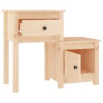 Tables de chevet 2 pcs 79,5x38x65,5 cm Bois de pin massif – Image 2