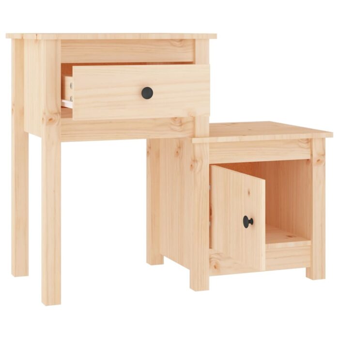 Tables de chevet 2 pcs 79,5x38x65,5 cm Bois de pin massif – Image 2