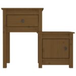 Tables de chevet 2 pcs Marron miel 79,5x38x65,5 cm Pin solide – Image 3