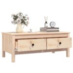 Table basse 100x50x40 cm Bois massif de pin – Image 3