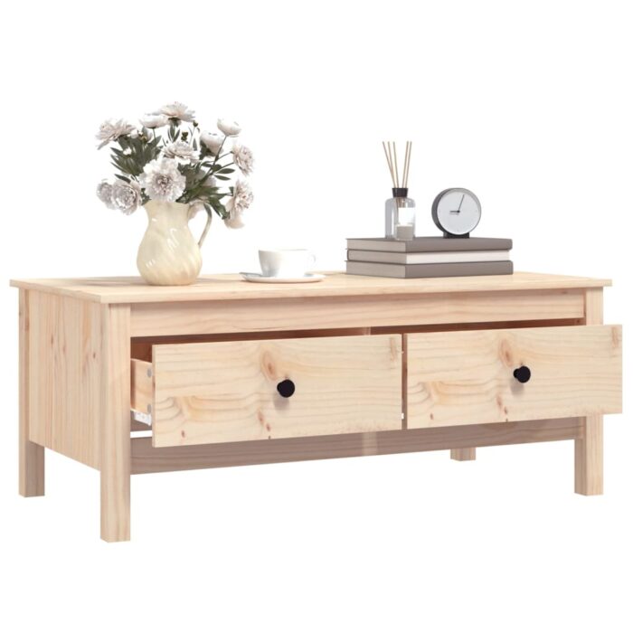 Table basse 100x50x40 cm Bois massif de pin – Image 3