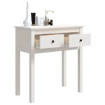Table console Blanc 70x35x75 cm Bois massif de pin – Image 3